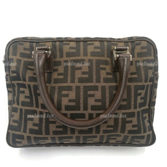 Authentic FENDI Zucca FF Logo Monogram Brown Bag - Picture 1 of 15